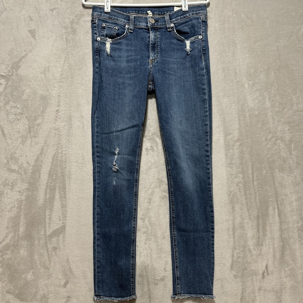Rag & Bone Distressed Skinny Jeans Women's 30 La Paz Raw Frayed‎ Hem 5 Pockets